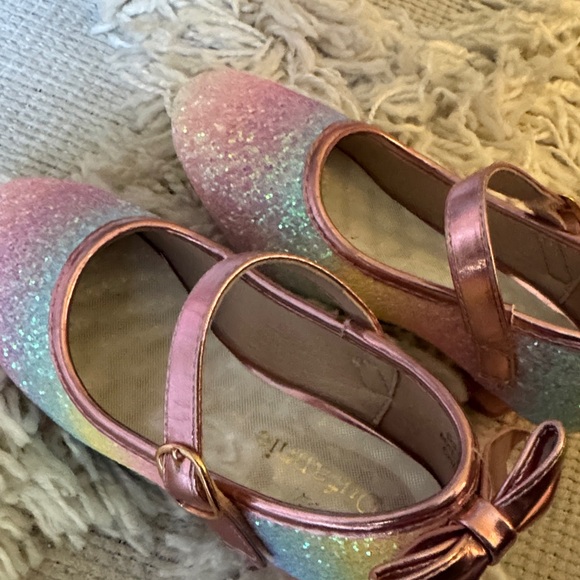 Sparkly Multicolor Kids Dress Shoes with Bow - Picture 2 of 4